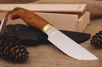 Нож "Сайга" кованая 95х18. Рукоять карельская береза.